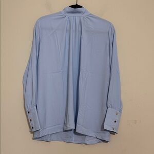 Alina Mae maternity Light Blue Shirt blouse women high neck top casual office